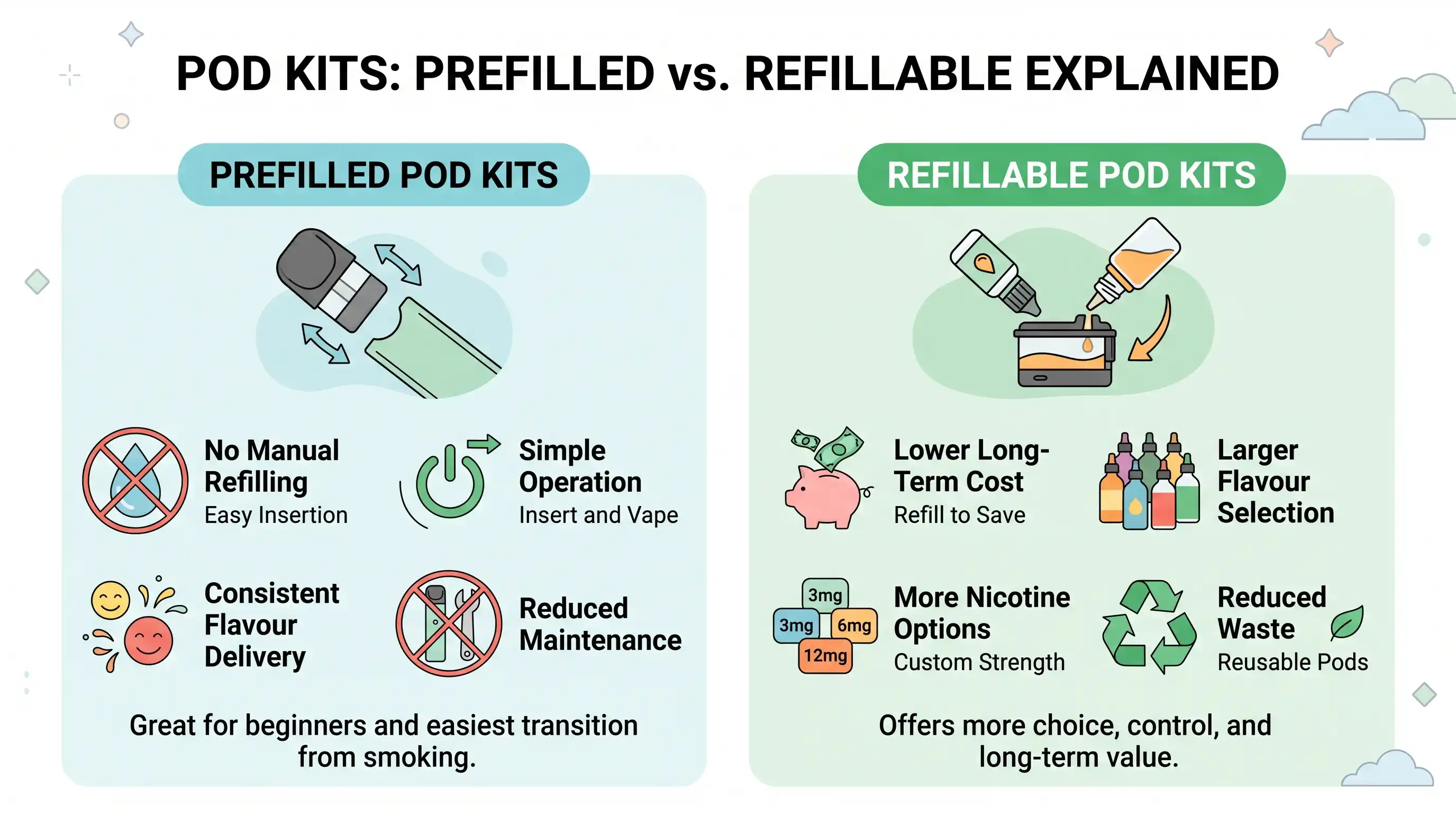 Prefilled vs Refillable Pod Kits Explained