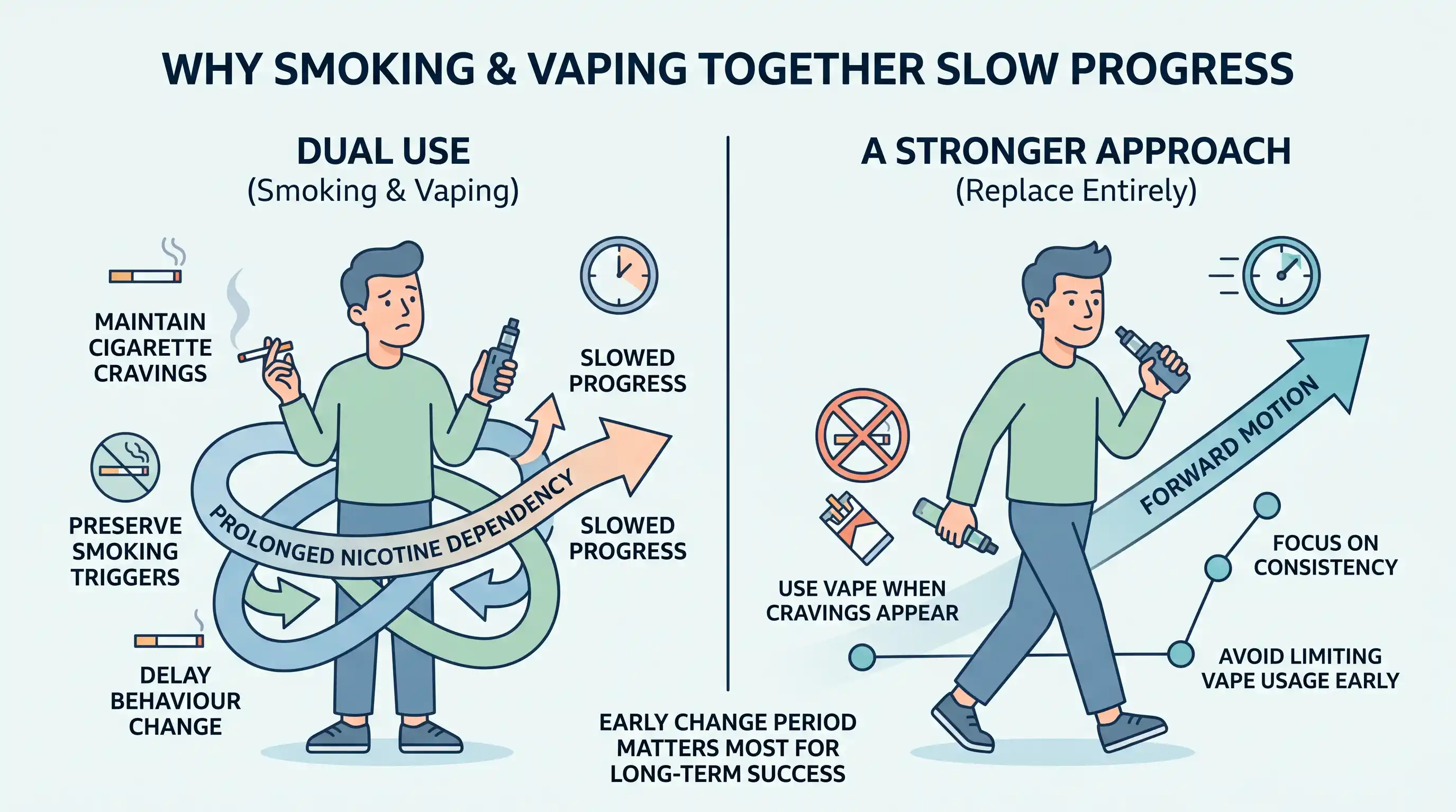 Why Smoking and Vaping Together Slow Progress
